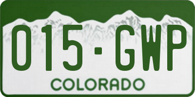 CO license plate 015GWP
