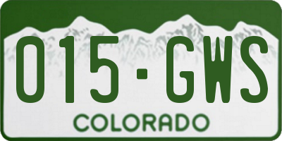 CO license plate 015GWS