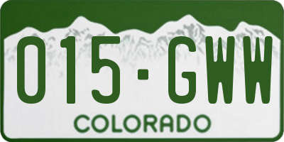 CO license plate 015GWW