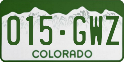 CO license plate 015GWZ