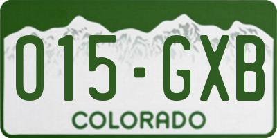 CO license plate 015GXB