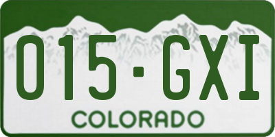 CO license plate 015GXI