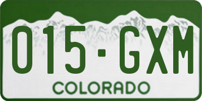 CO license plate 015GXM