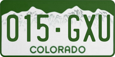 CO license plate 015GXU