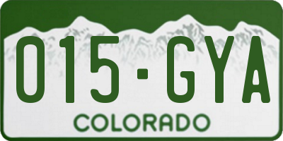 CO license plate 015GYA
