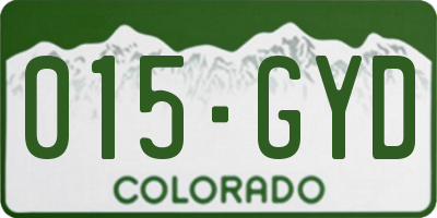 CO license plate 015GYD