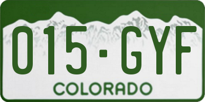 CO license plate 015GYF