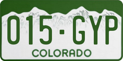 CO license plate 015GYP