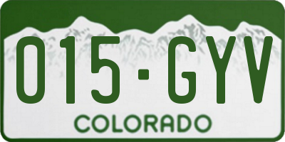 CO license plate 015GYV