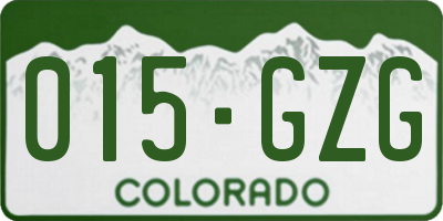 CO license plate 015GZG