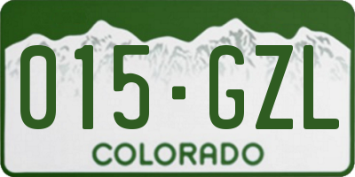 CO license plate 015GZL