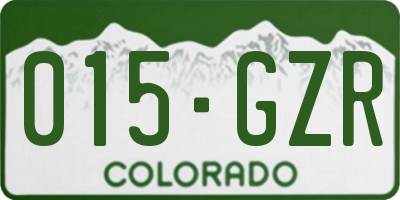 CO license plate 015GZR