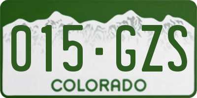CO license plate 015GZS