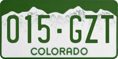 CO license plate 015GZT