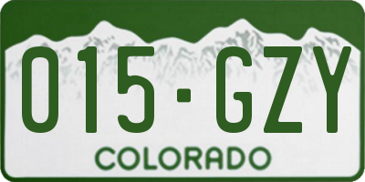 CO license plate 015GZY