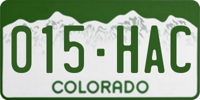 CO license plate 015HAC