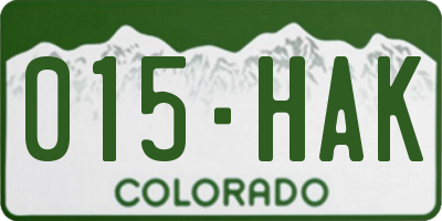 CO license plate 015HAK