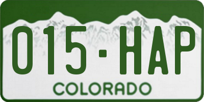 CO license plate 015HAP