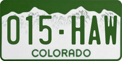 CO license plate 015HAW