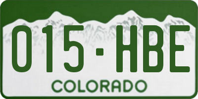 CO license plate 015HBE
