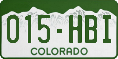 CO license plate 015HBI