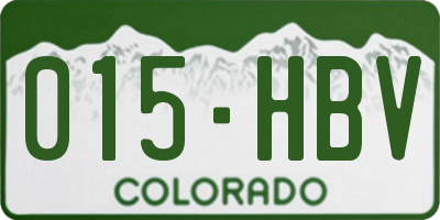 CO license plate 015HBV