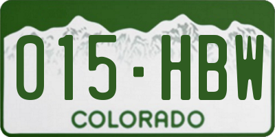 CO license plate 015HBW