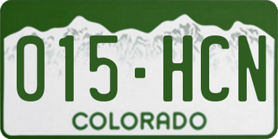 CO license plate 015HCN