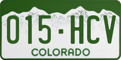 CO license plate 015HCV
