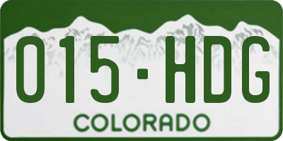 CO license plate 015HDG