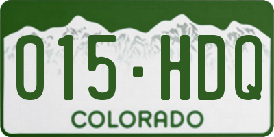 CO license plate 015HDQ