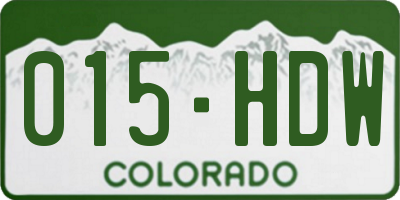 CO license plate 015HDW