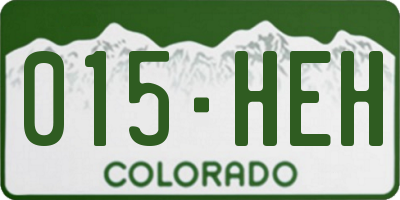 CO license plate 015HEH