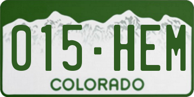 CO license plate 015HEM