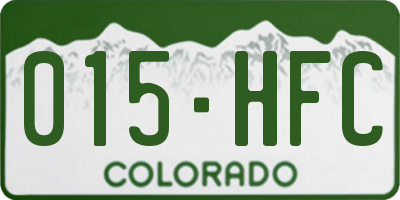 CO license plate 015HFC
