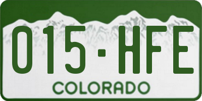 CO license plate 015HFE