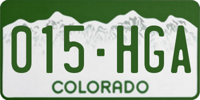 CO license plate 015HGA