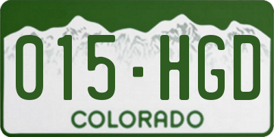 CO license plate 015HGD
