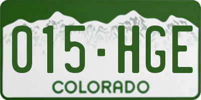 CO license plate 015HGE