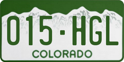CO license plate 015HGL