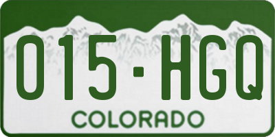 CO license plate 015HGQ