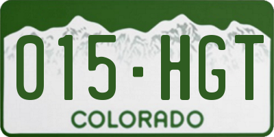 CO license plate 015HGT