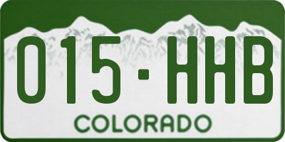 CO license plate 015HHB