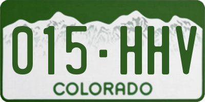 CO license plate 015HHV