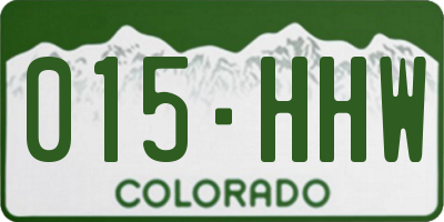 CO license plate 015HHW