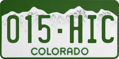 CO license plate 015HIC