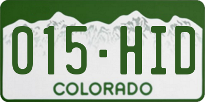 CO license plate 015HID