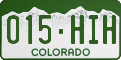 CO license plate 015HIH