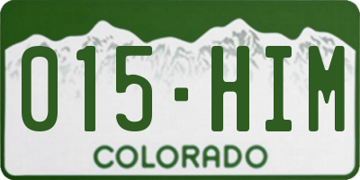 CO license plate 015HIM