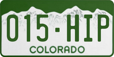 CO license plate 015HIP